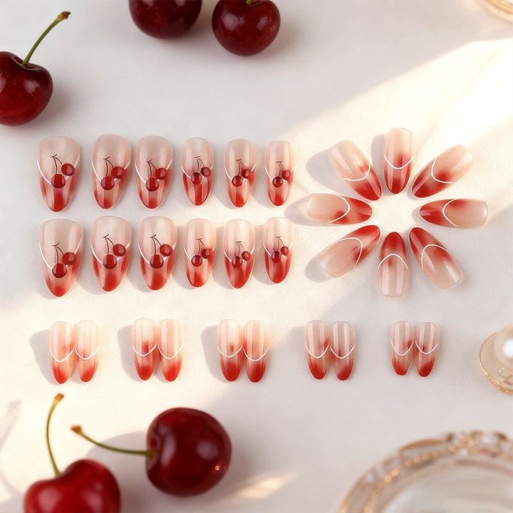 Kirsch-Themen Press-On Nagelkunst Set Karnz