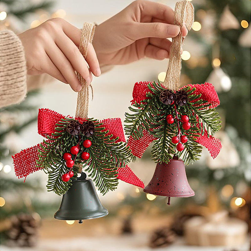 Festliche Weihnachtsglocke mit Tannenzapfen-Dekoration Karnz
