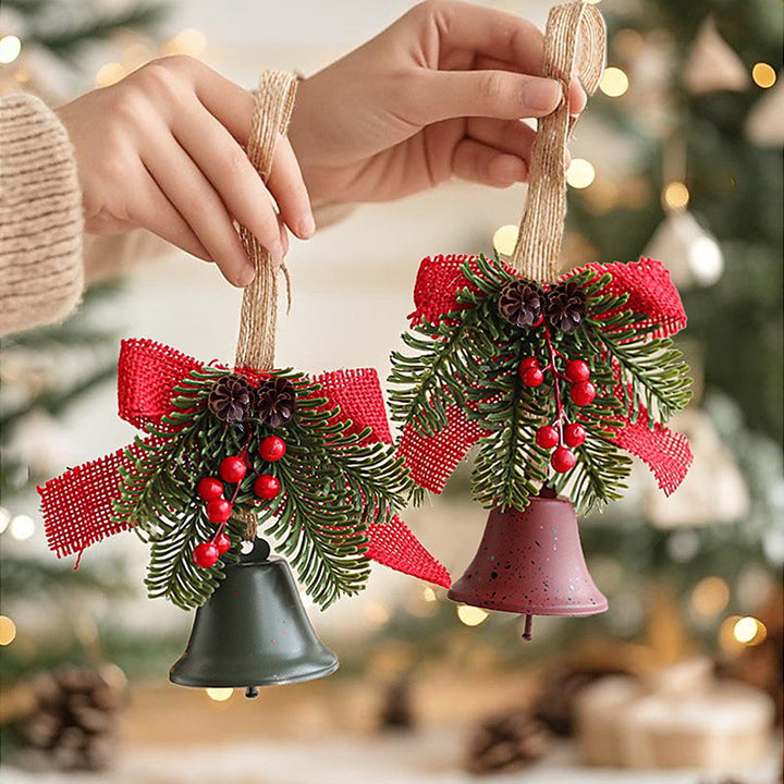 Festliche Weihnachtsglocke mit Tannenzapfen-Dekoration Karnz