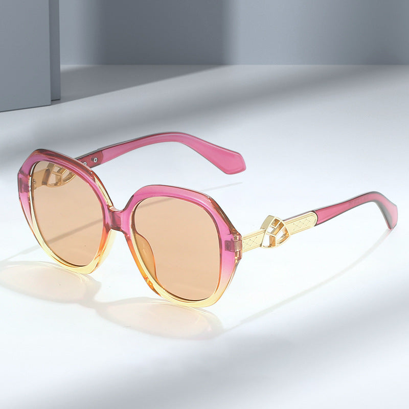 Damen Oversized Sonnenbrille mit goldenen Akzenten Karnz