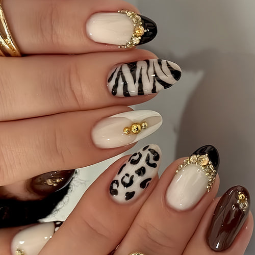 Künstlerisches Nageldesign-Set mit Edelsteindekoren Karnz