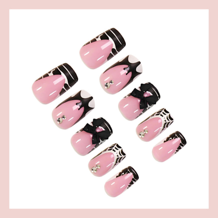 Halloween Kunstnagelset mit verspieltem Spinnen-Design Karnz