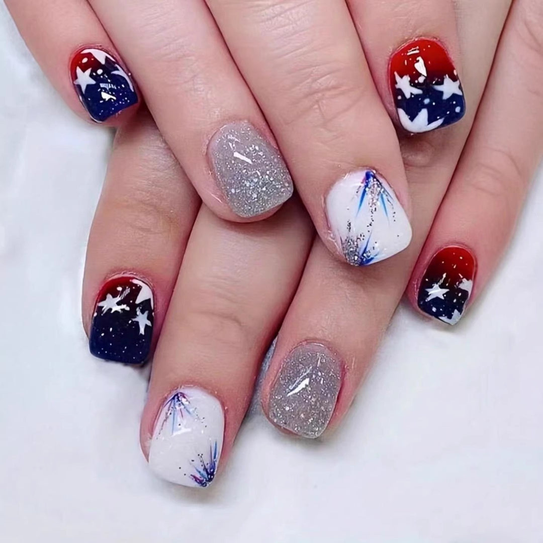 Patriotische Gel-Nagelkunstverlängerungen Karnz