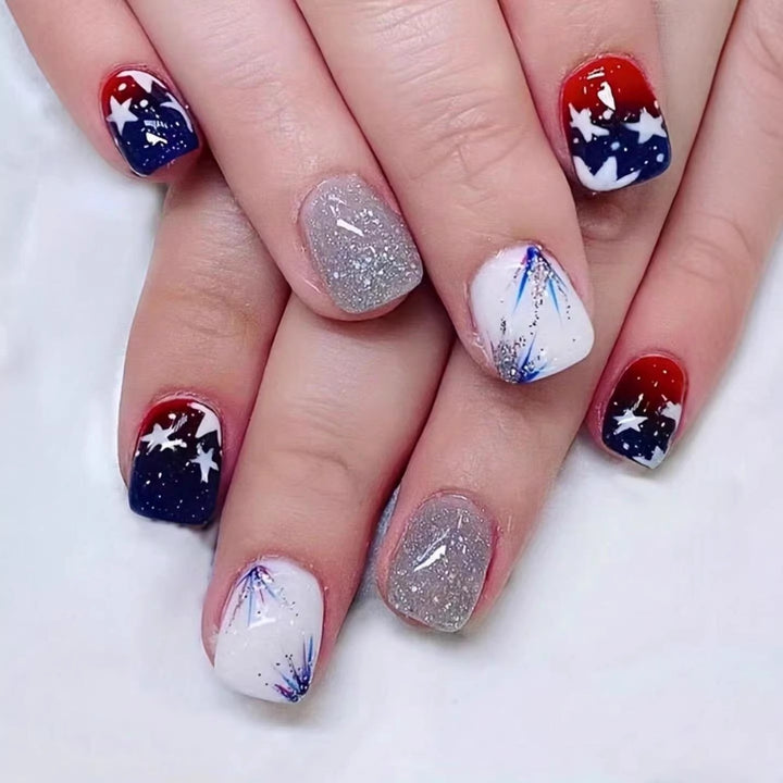 Patriotische Gel-Nagelkunstverlängerungen Karnz