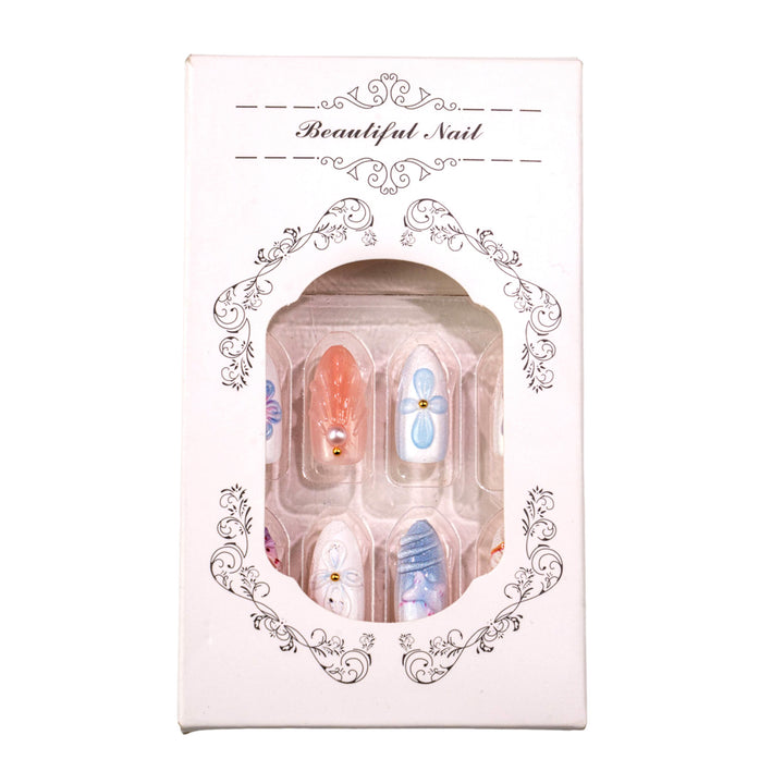 Künstlerisches, sommerlich inspiriertes Press-On-Nagelset