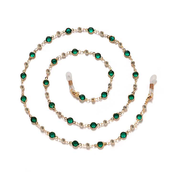 Elegante Strass- und Edelsteinkette für Brillen Karnz