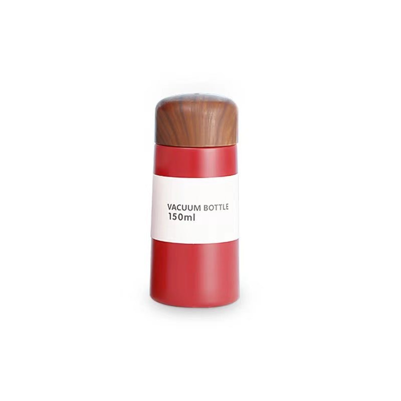 Damen vakuumisolierte Wasserflasche mit innovativem Holzdeckel Karnz