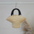 Damen Designer Basttasche mit schwarzem Griff Karnz