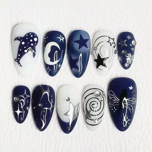 Himmlisches Design Press-On Nagelkunst Set