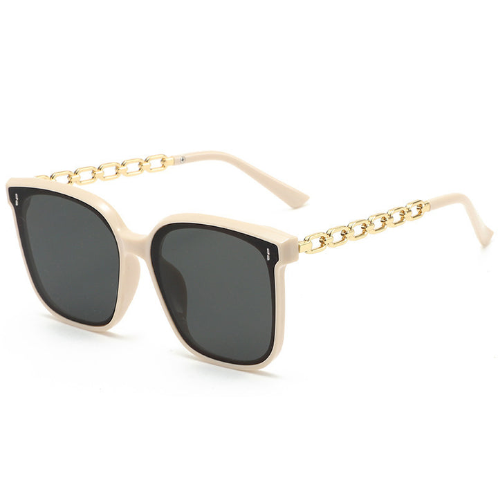 Damen Modische Sonnenbrille mit edlem Kettenrahmen Karnz