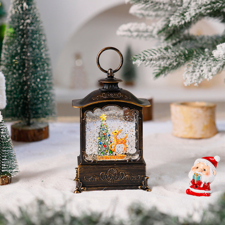 Lichterlaterne mit Schneeszenen Karnz