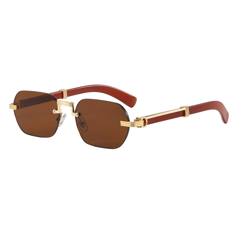 Damen Geometrische Designer-Sonnenbrille mit luxuriösem Metallrahmen Karnz