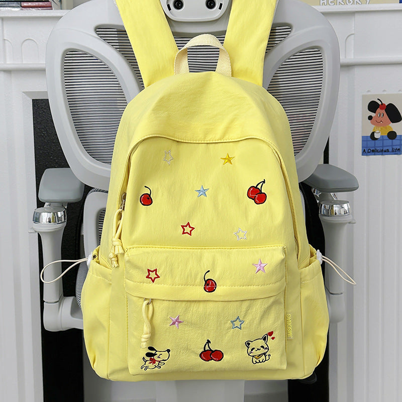 Verspielter Charakter Bestickter Schulrucksack Karnz