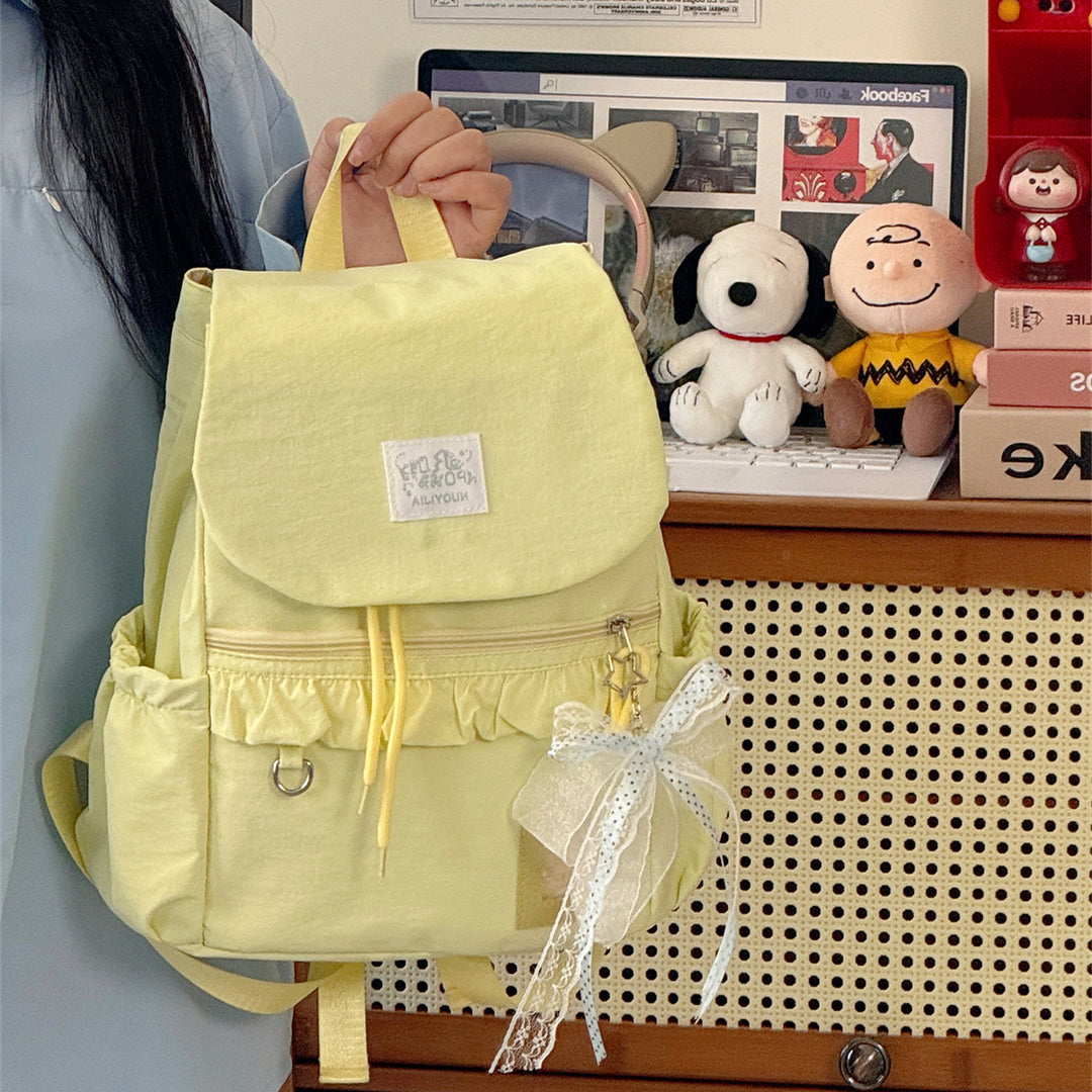 Stylischer Rüschendesign Schulrucksack Karnz
