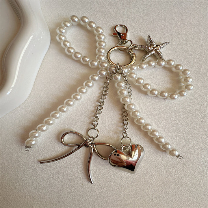 Elegante Perlen Charm Schlüsselanhänger Karnz