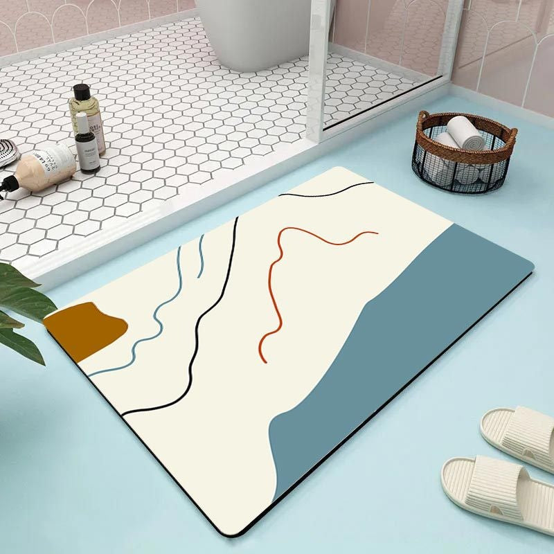 Abstrakte Florale Badezimmermatte
