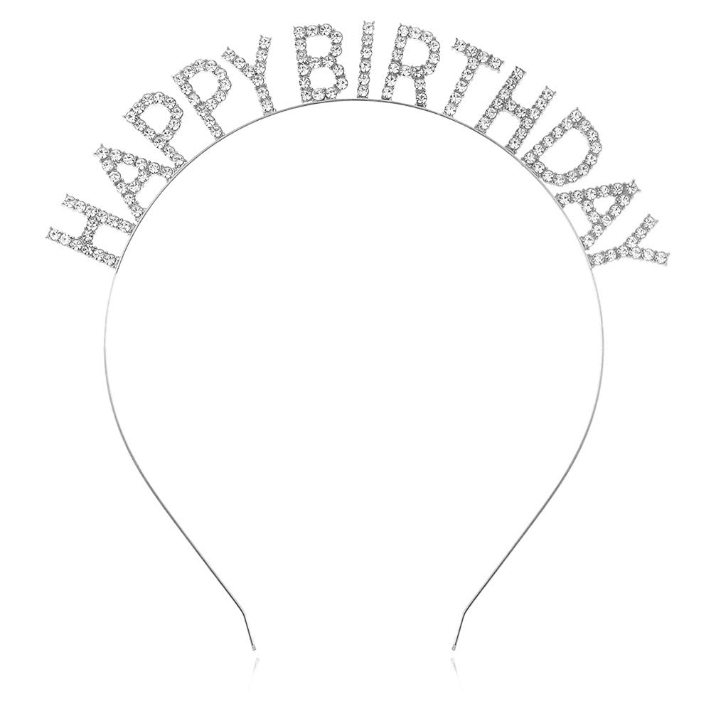 Damen Glitzernder Haarreif mit "Happy Birthday"-Aufschrift Karnz