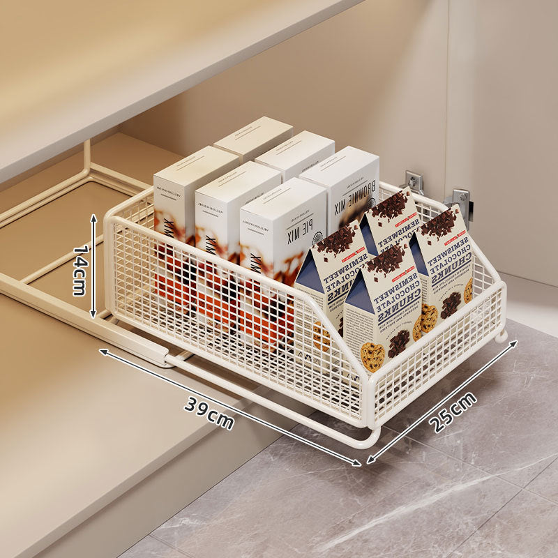 Ausziehbarer Mesh-Pantry-Schublade mit sanften Schließschienen und belüfteten Seiten