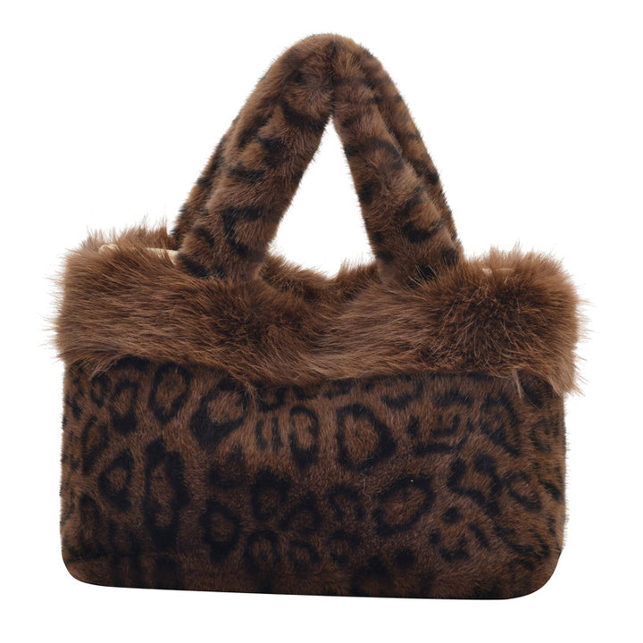 Luxus Kunstpelz Leoparddruck Handtasche