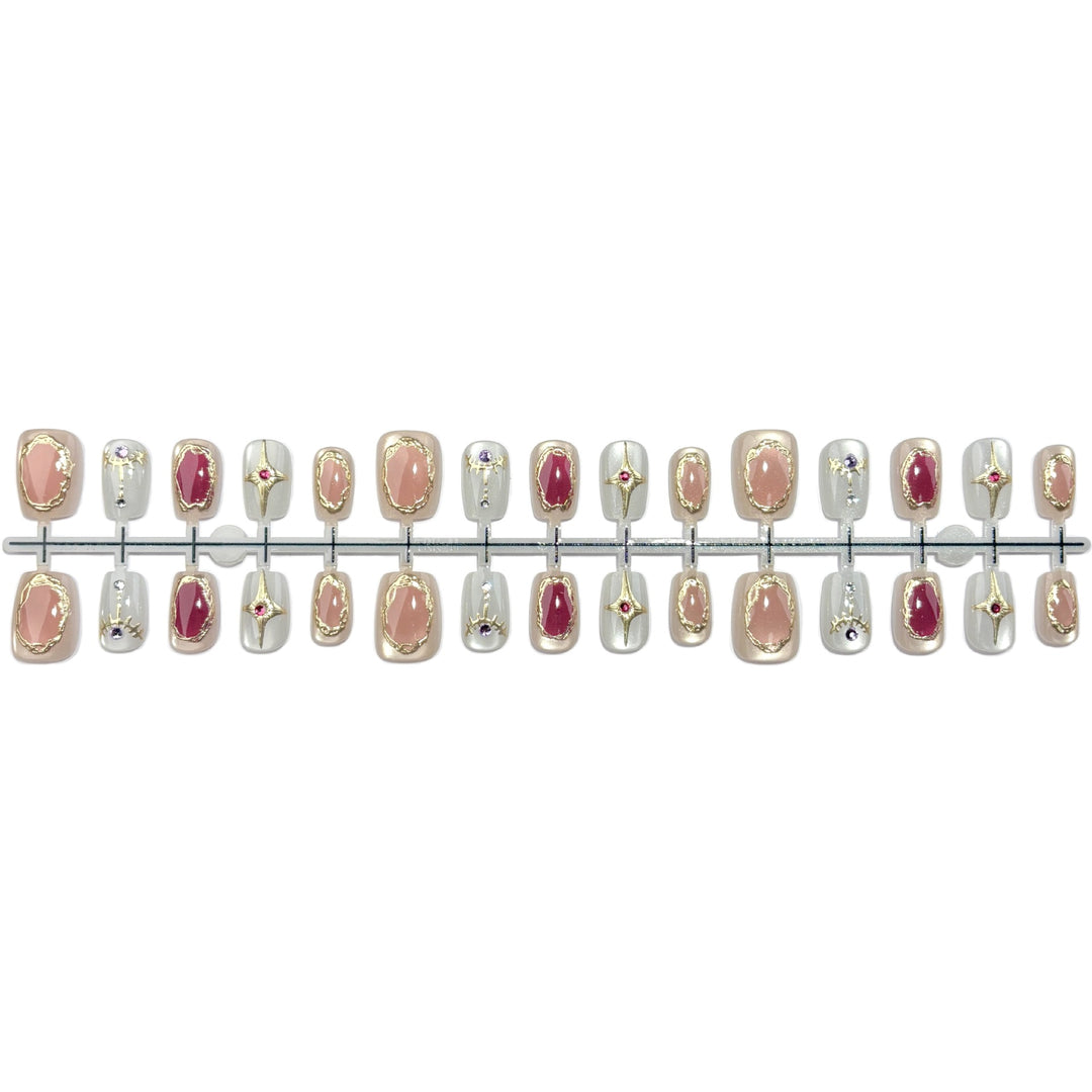 Glamouröse mit Strass verziehene Press-On Nagelset