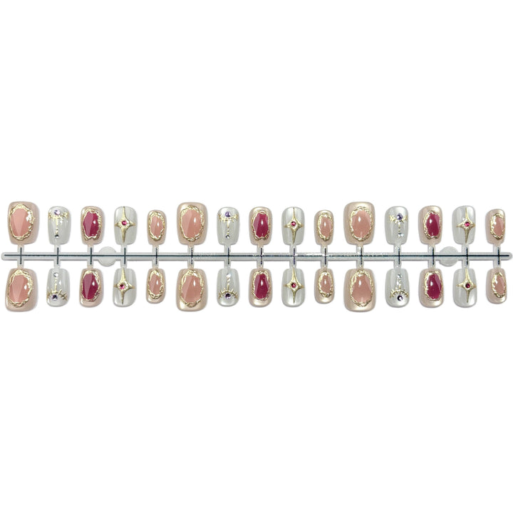 Glamouröse mit Strass verziehene Press-On Nagelset