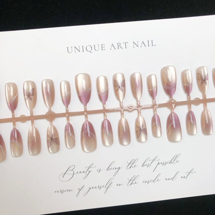 Elegantes, Schmetterlings-Design Press-On Nagelset