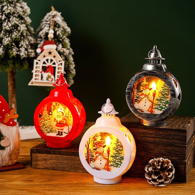 Nostalgische Weihnachtslaterne mit einladender Hirsch-Szenerie Karnz