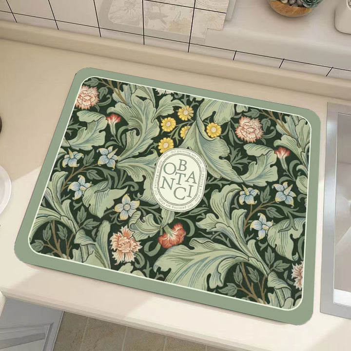 Vintage Floral Design Küchenmatte