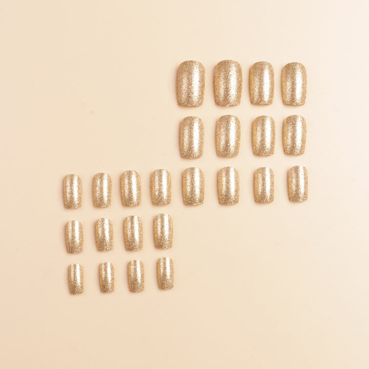 Glitzerndes Press-On-Nagelset Karnz