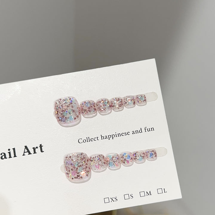 Glitzerndes Press-On Nagelkunstset mit funkeltigen Akzenten