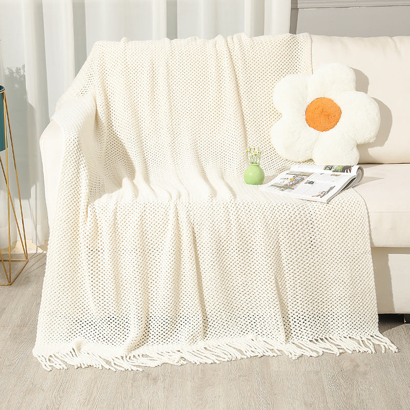 Schwergewicht strukturiert Strickwurfdecke