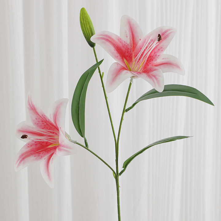 Künstlicher Lilienzweig mit detailgetreuen Blüten Karnz
