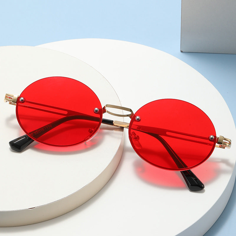 Damen runde Sonnenbrille mit feinem Metallrahmen Karnz