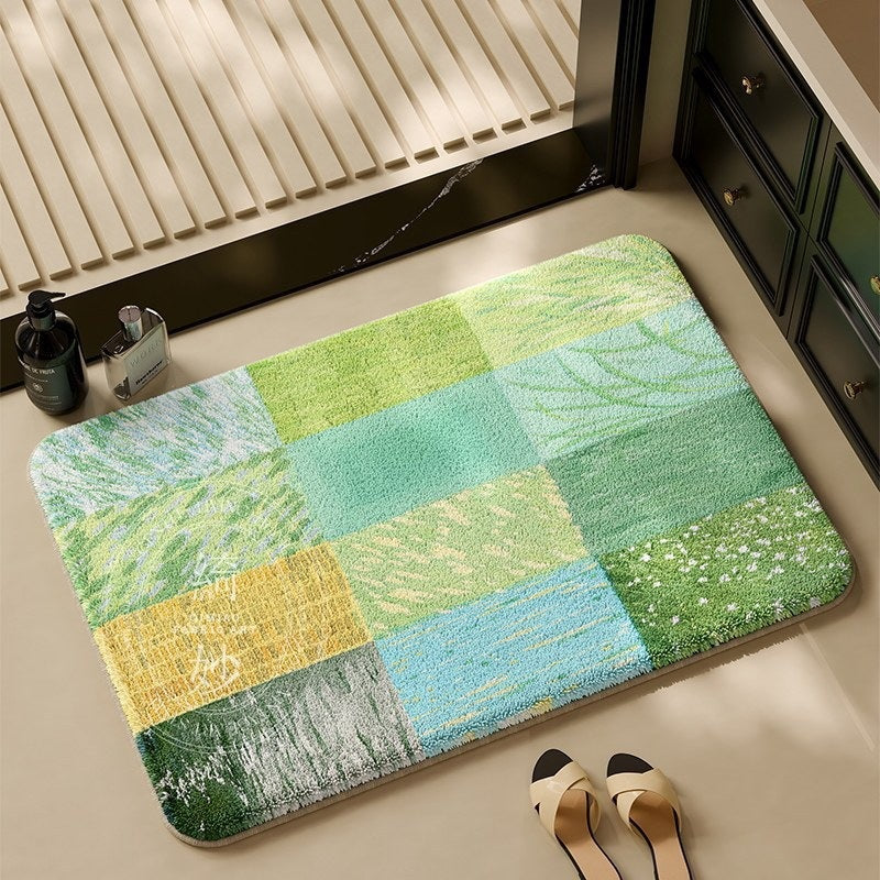 Strukturierte Patchwork-Badmatte
