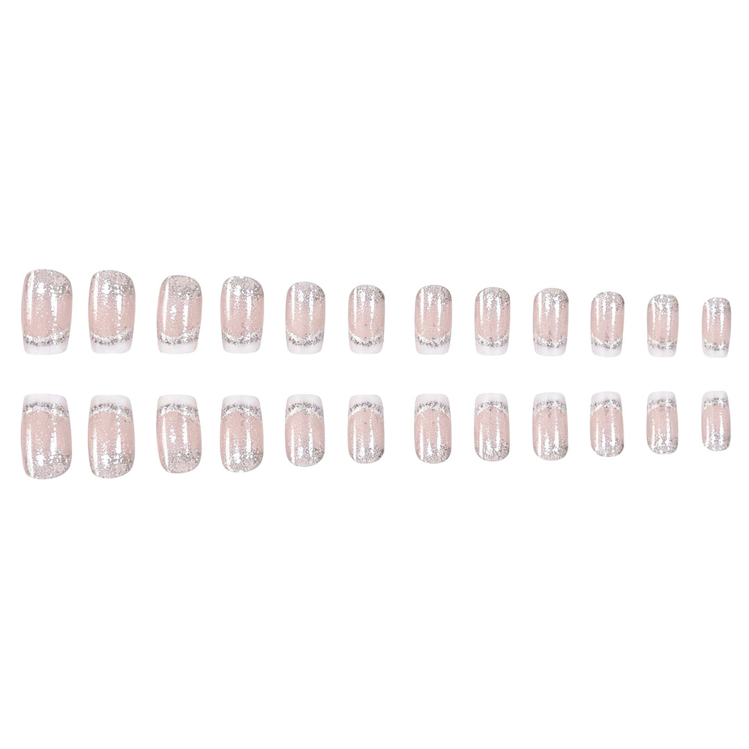 Glitzernde French Tip Acryl-Nagelerweiterungen Karnz