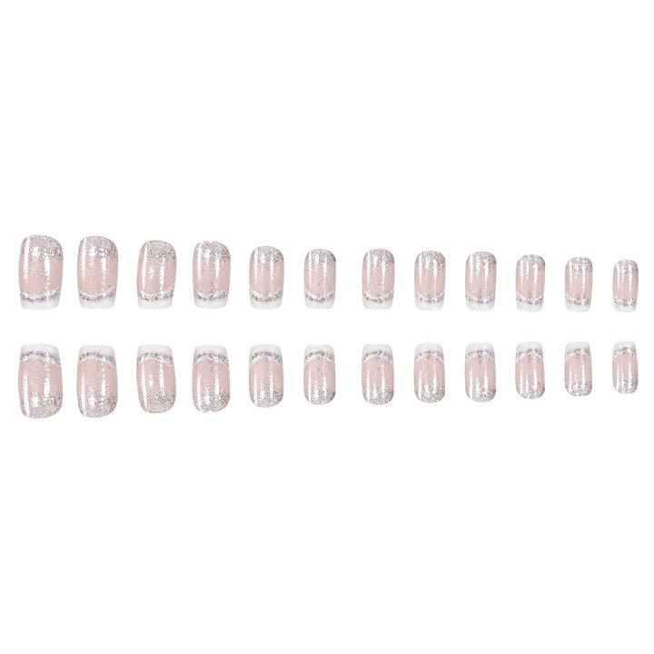 Glitzernde French Tip Acryl-Nagelerweiterungen Karnz