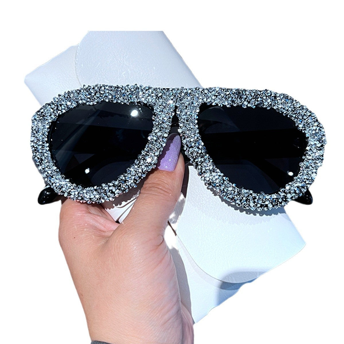 Damen Sonnenbrille mit extravagantem Kristallbesatz Karnz
