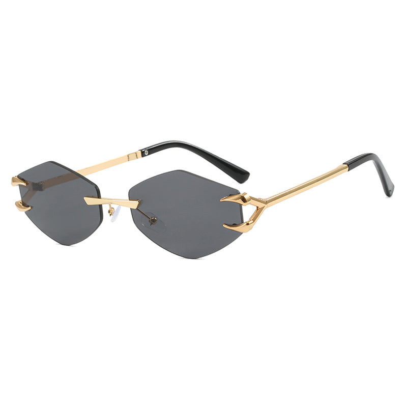 Damen extravagante hexagonale Sonnenbrille mit innovativem Rahmen und UV-Schutz Karnz
