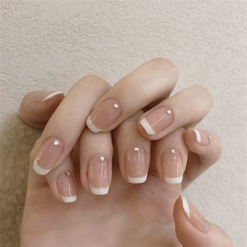 Elegante Strass-Akzent Press-On Nägel