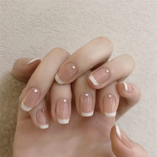 Elegante Strass-Akzent Press-On Nägel