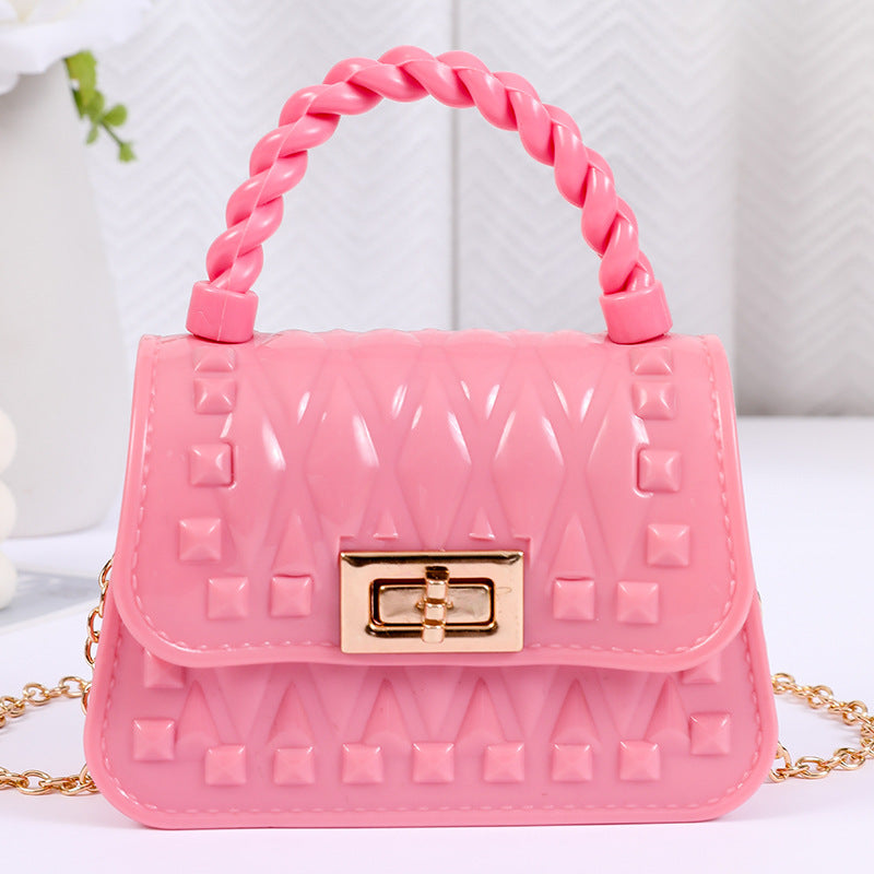 Damen Designer Handtasche mit strukturiertem Obermaterial und goldfarbener Schnalle Karnz