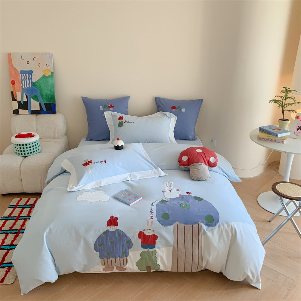 Kinder-Reise-theme Baumwoll-Percale Bettbezug Set
