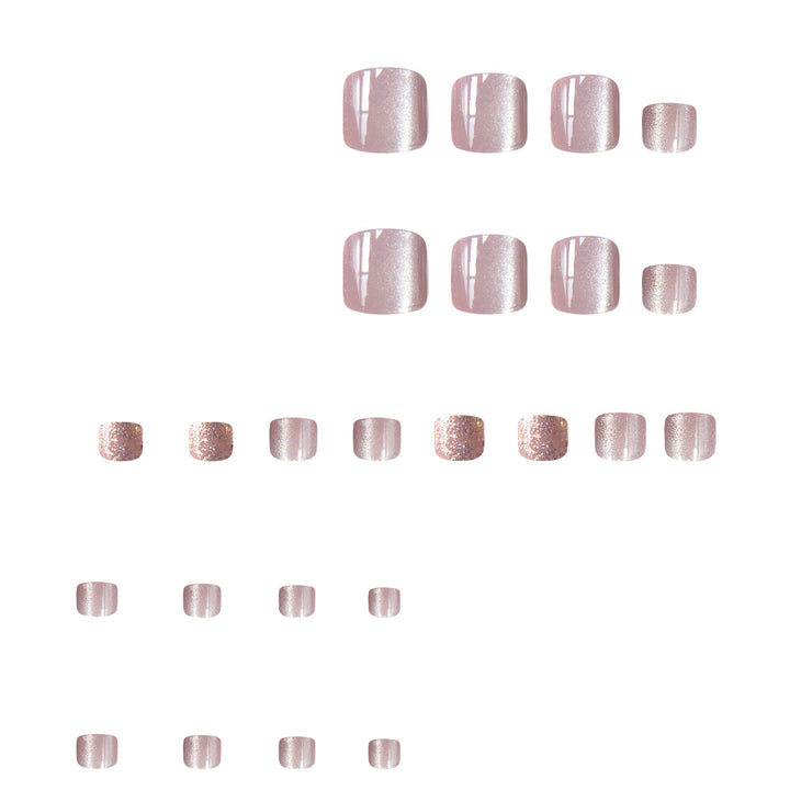Elegante Glitzerpediküre-Nagelkunst Karnz