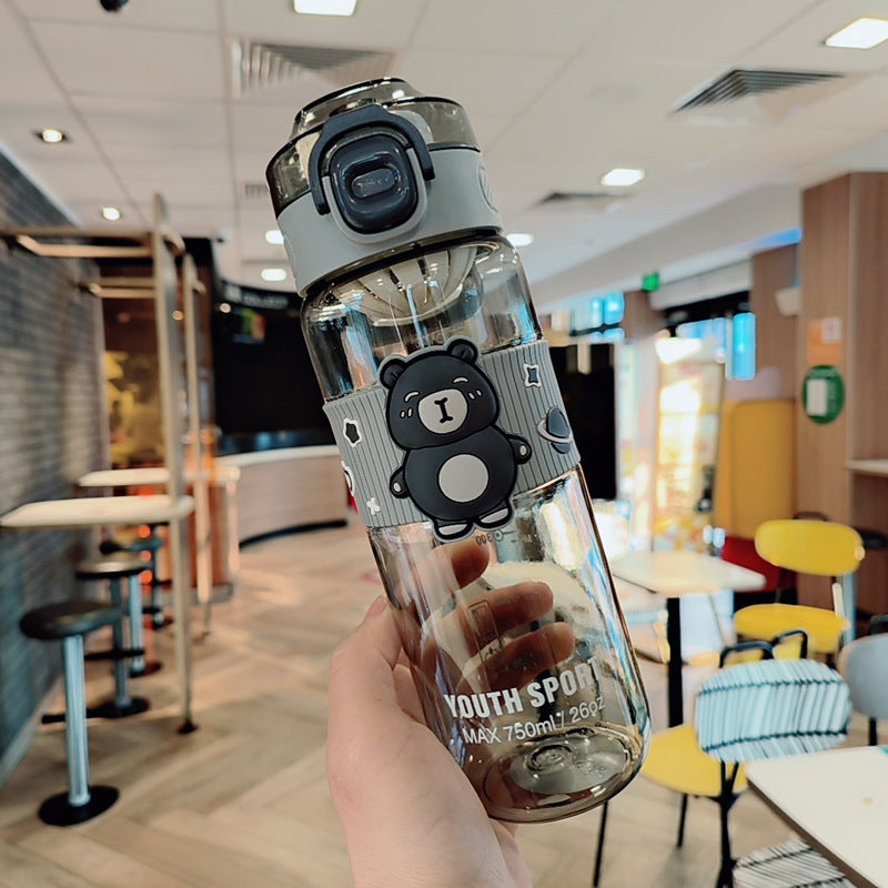 Damen Verspielte Wasserflasche mit Gummihandgriff Karnz