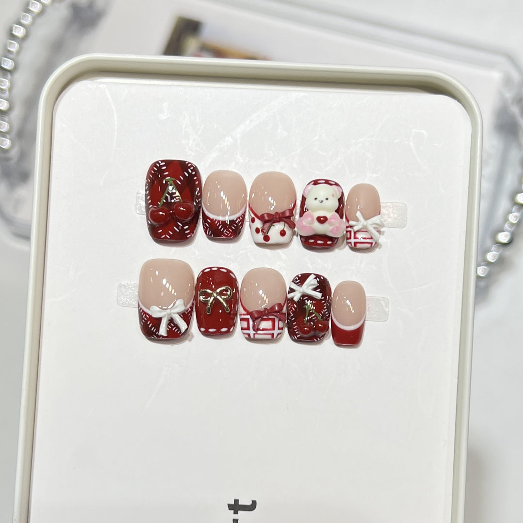 Verspielt Dessert-Themen Press-On Nagelkunst Set Karnz