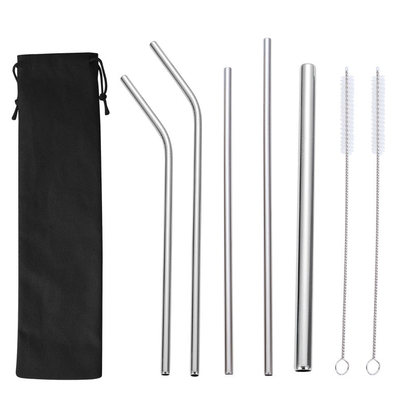 Edelstahl Trinkhalme-Set mit Reinigungsbürsten Karnz
