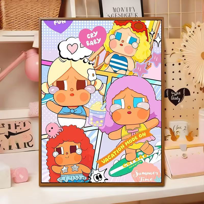 Verspielte Cartoon-Illustration Wandkunst Karnz
