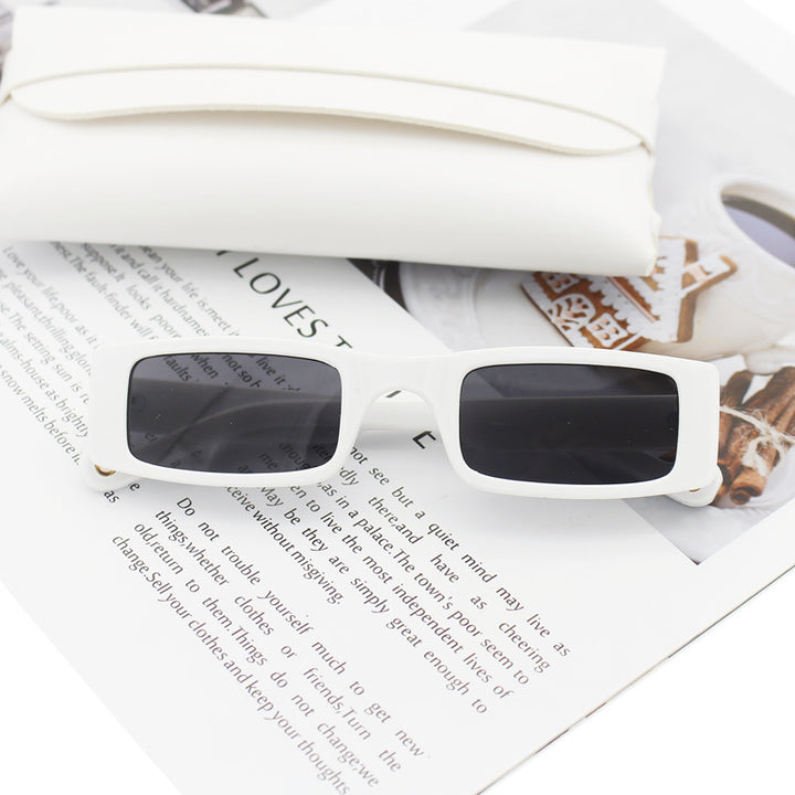 Damen modische rechteckige Sonnenbrille mit strukturiertem Rahmen Karnz