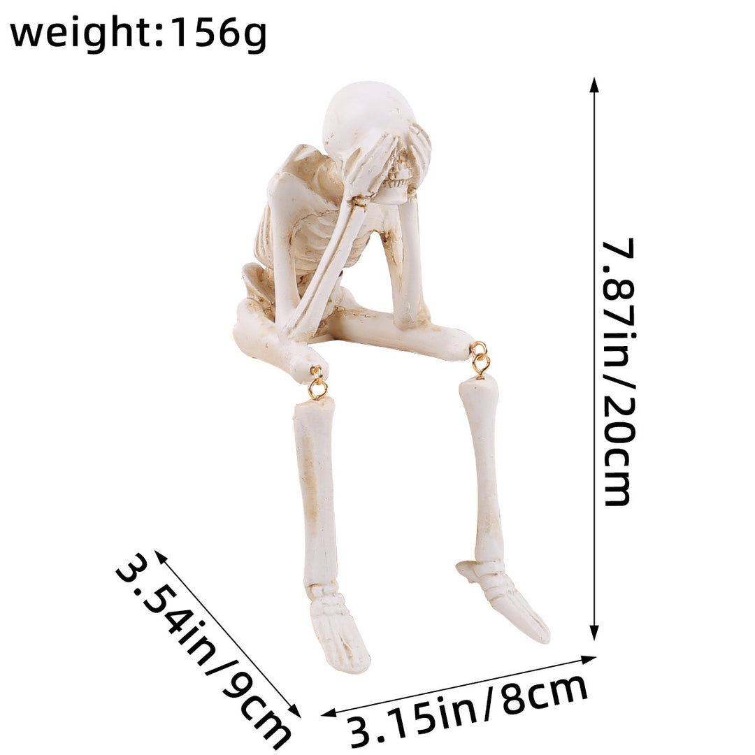 Detaillierte hängende Skelettfigur mit beweglichen Gelenken aus Resin