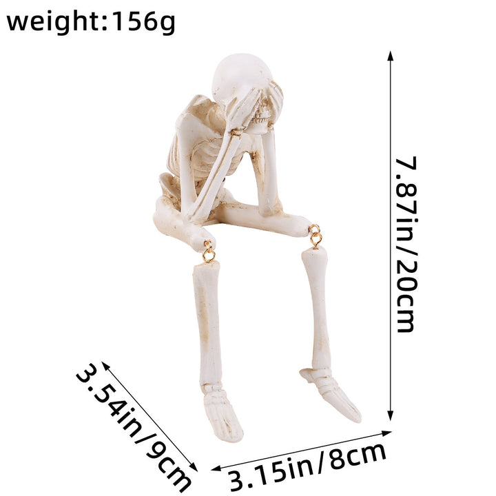 Detaillierte hängende Skelettfigur mit beweglichen Gelenken aus Resin